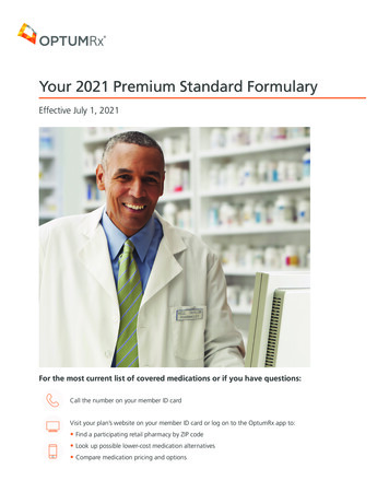 Your 2021 Premium Standard Formulary - OptumRx