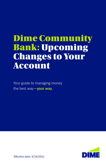 Dime Community Bank: Upcoming Changes To Your Account