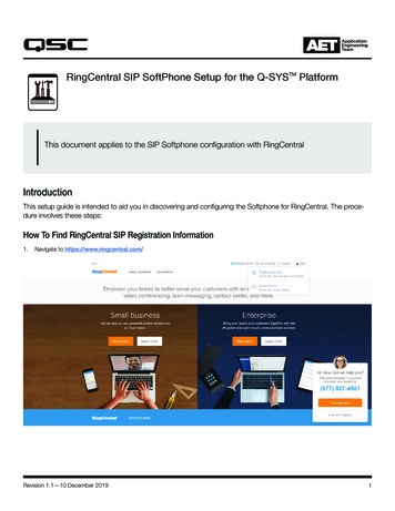 RingCentral SIP SoftPhone Setup For The Q-SYS Platform