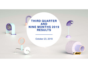THIRD QUARTER AND NINE MONTHS 2019 RESULTS