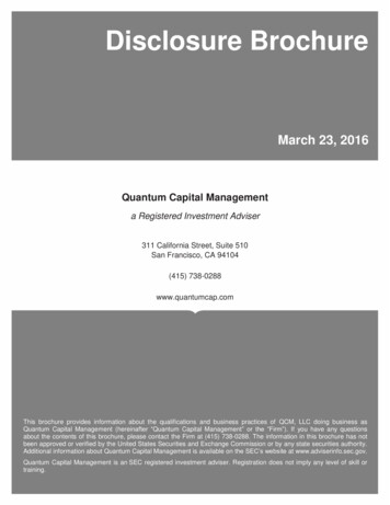Quantum Capital Management Disclosure Brochure 