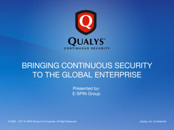 TO THE GLOBAL ENTERPRISE BRINGING CONTINUOUS 