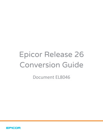 Epicor Release 26 Conversion Guide