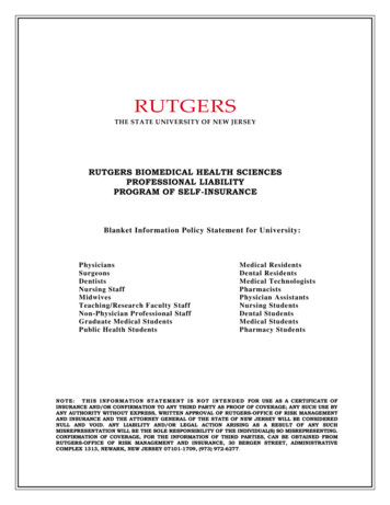 RUTGERS BIOMEDICAL HEALTH SCIENCES PROFESSIONAL 
