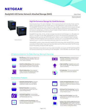 ReadyNAS 420 Series Network Attached Storage (NAS) Data .