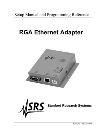 RGA Ethernet Adapter - SRS Home Page