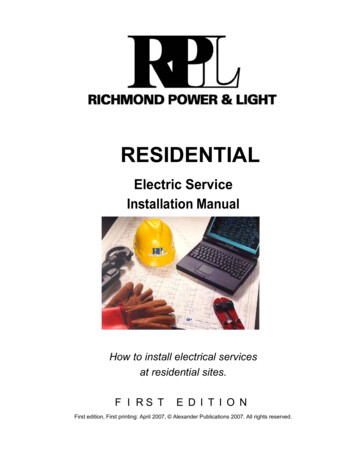 Electric Service Installation Manual