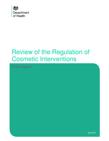 Review Of The Regulation Of Cosmetic Interventions