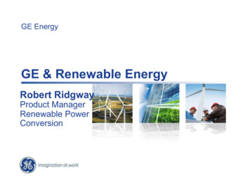 GE & Renewable Energy - INEMI