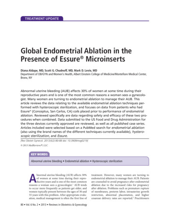 Global Endometrial Ablation In The Presence Of Essure .