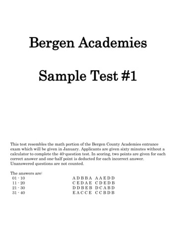 Bergen Academies Sample Test #1