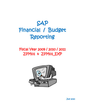 SAP Financial / Budget Reporting - Wcupa.edu