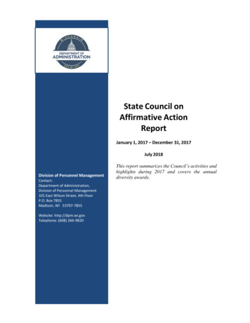 State Council On Affirmative Action Report