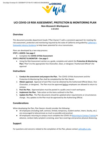 UCI COVID-19 RISK ASSESSMENT, PROTECTION & 