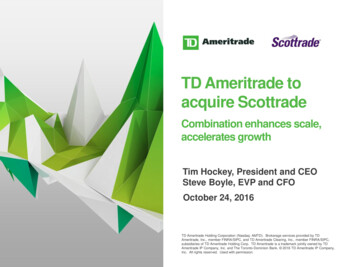 TD Ameritrade To Acquire Scottrade