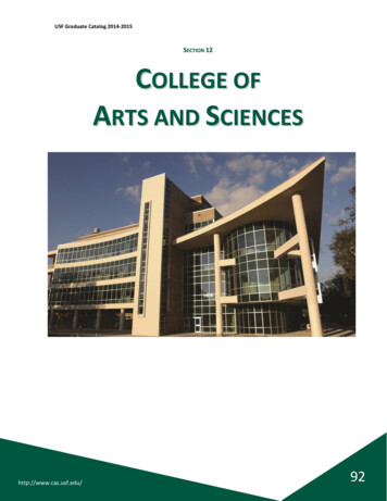 USF Graduate Catalog 2014 2015 ECTION COLLEGE OF ARTS 