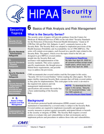 HIPAA Security Series #6 - Basics Of RA And RM
