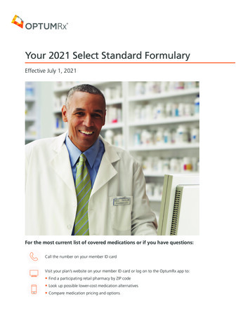 Your 2021 Select Standard Formulary - OptumRx