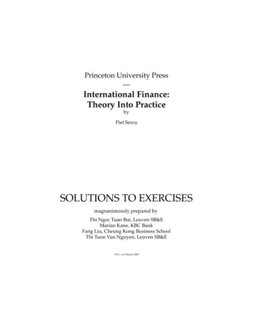 SOLUTIONS TO EXERCISES - Princeton University