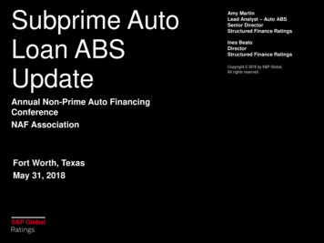 Subprime Auto Amy Martin Lead Analyst Senior Director Auto .