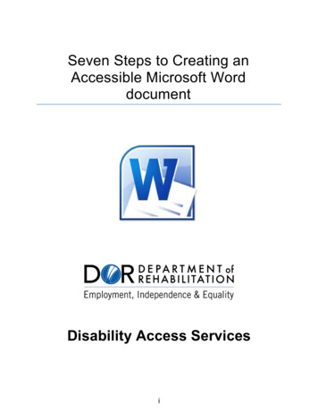 Seven Steps To Creating An Accessible Word Document