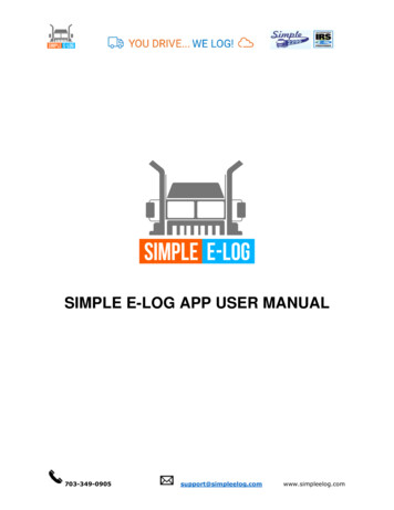 SIMPLE E-LOG APP USER MANUAL