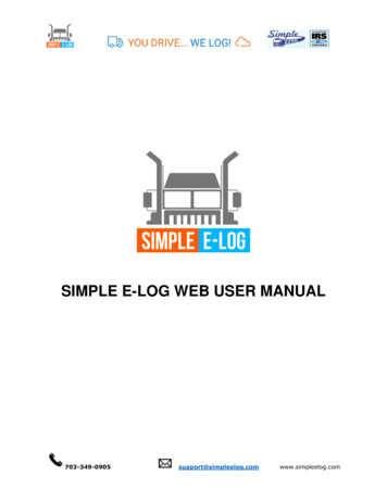 SIMPLE E-LOG WEB USER MANUAL