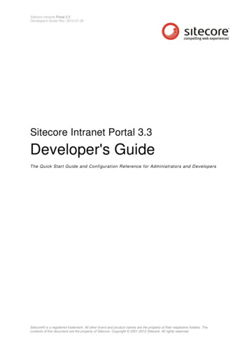 Sitecore Intranet Portal 3.3 Developer's Guide