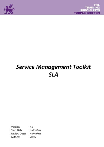 Service Management Toolkit SLA - ITIL Training