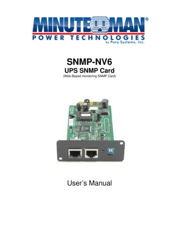 SNMP-NV6 MNL R4 - Minuteman UPS