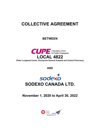 CUPE L4822 & SODEXO CANADA LTD. - NOV 1, 2020 TO APR 