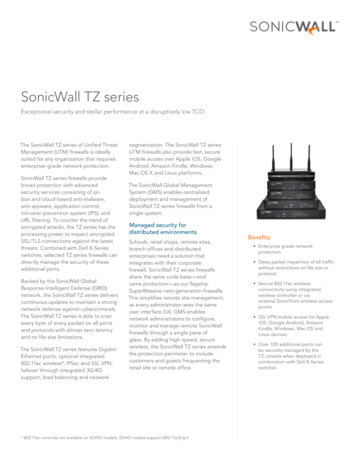 SonicWall TZ Series - SonicWall Products & Solutions