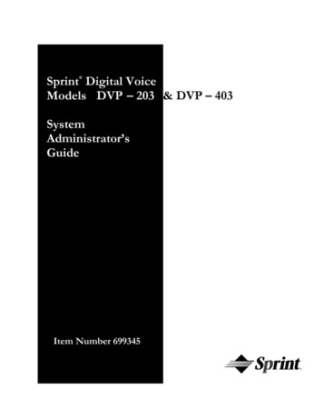 Sprint Digital Voice System Administrator Guide