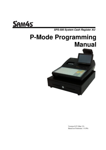 SPS-500 System Cash Register AU P-Mode Programming 