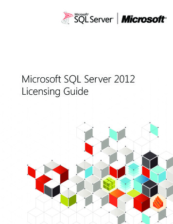 Microsoft SQL Server 2012 Licensing Guide