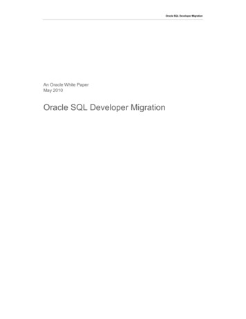Oracle SQL Developer Migration