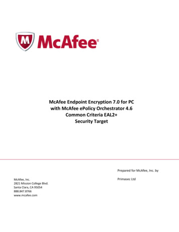 McAfee Endpoint Encryption 7.0 For PC With McAfee EPolicy .