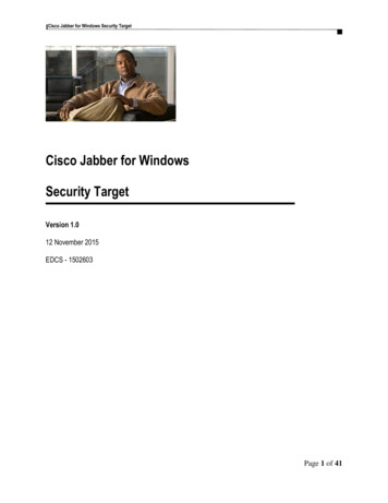 Cisco Jabber For Windows Security Target