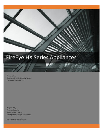 FireEye HX Series Appliances - Common Criteria