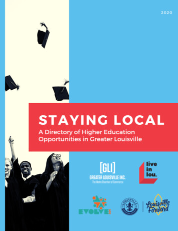 Staying Local Univ Directory - Greater Louisville