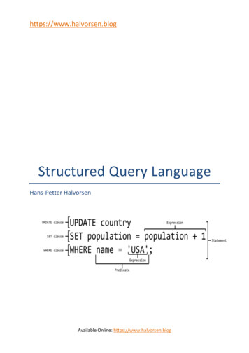 Structured Query Language - Halvorsen.blog