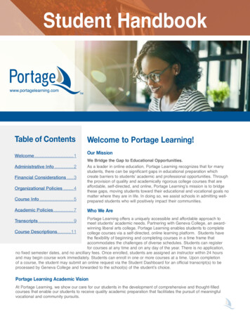 Student Handbook - Portage Learning