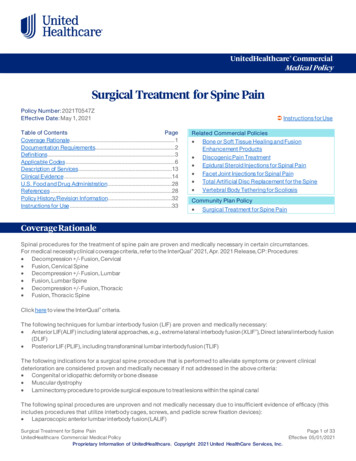 Surgical Treatment For Spine Pain - UHCprovider 