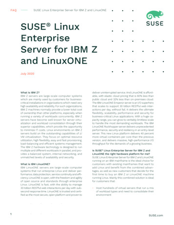 SUSE Linux Enterprise Server For IBM Z And LinuxONE