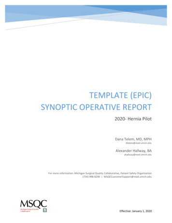 Template (EPIC) Synoptic OperAtive Report