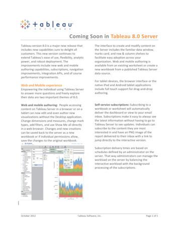 Coming Soon In Tableau 8 Server - Theinformationlab.co.uk