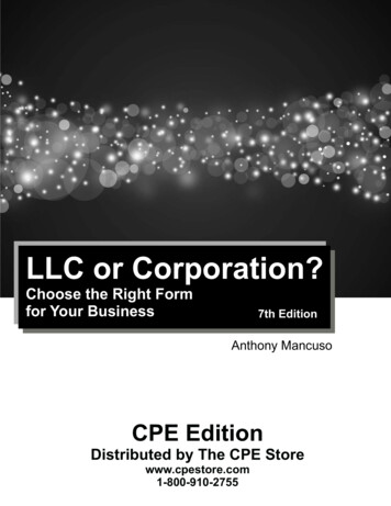 LLC Or Corporation? - Accounting CPE