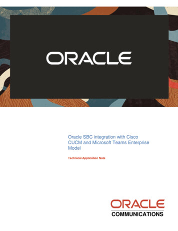 Oracle SBC Integration With Cisco CUCM And Microsoft Teams .