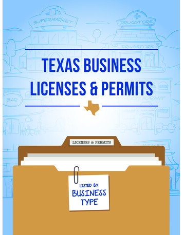 TEXAS BUSINESS LICENSES & PERMITS