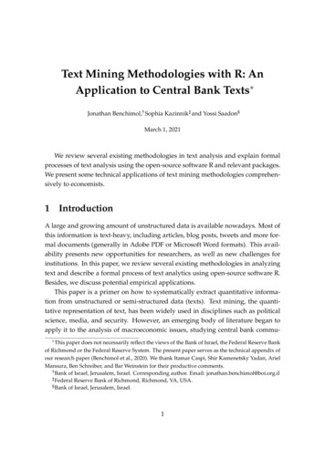 Text Mining Methodologies With R: An Application To .